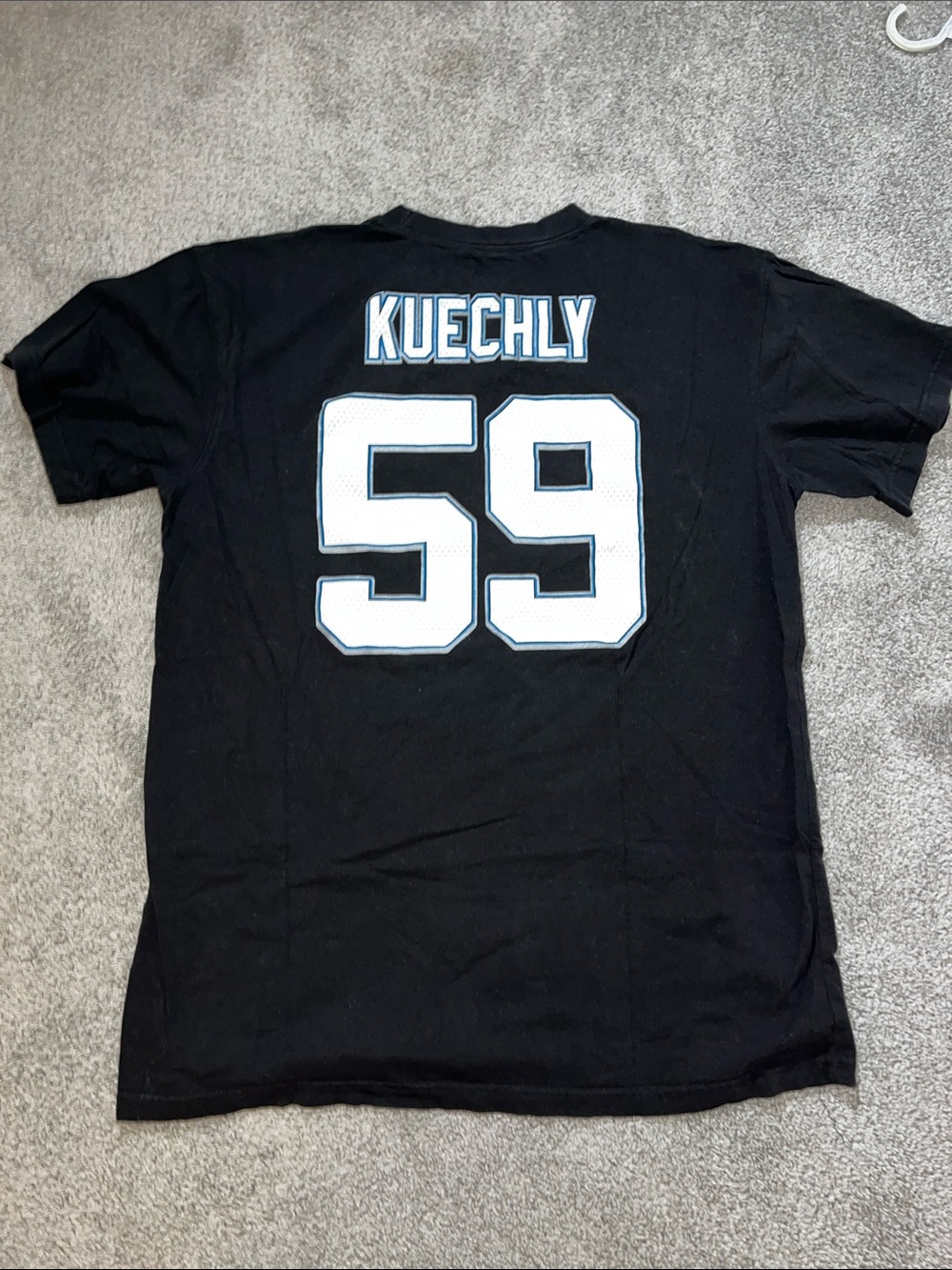 Luke Kuechly #59 Carolina Panthers logo Black majestic jersey shirt XLT mens